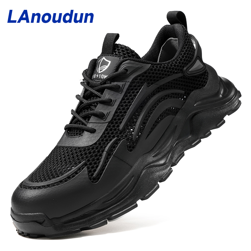 GUYISA  Black popular lightweight sports 10KV insulated European standard fiberglass toe cap anti - smash anti - pierce foot safety shoes