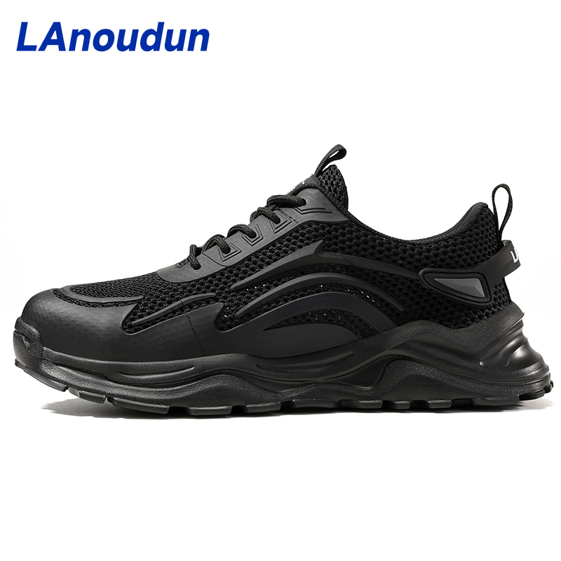GUYISA  Black popular lightweight sports 10KV insulated European standard fiberglass toe cap anti - smash anti - pierce foot safety shoes