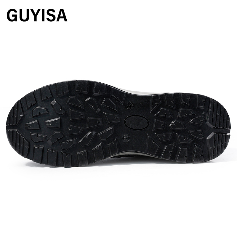 GUYISA  Gray leisure series European standard steel toe solid double - density polyurethane PU anti - smash anti - pierce safety shoes