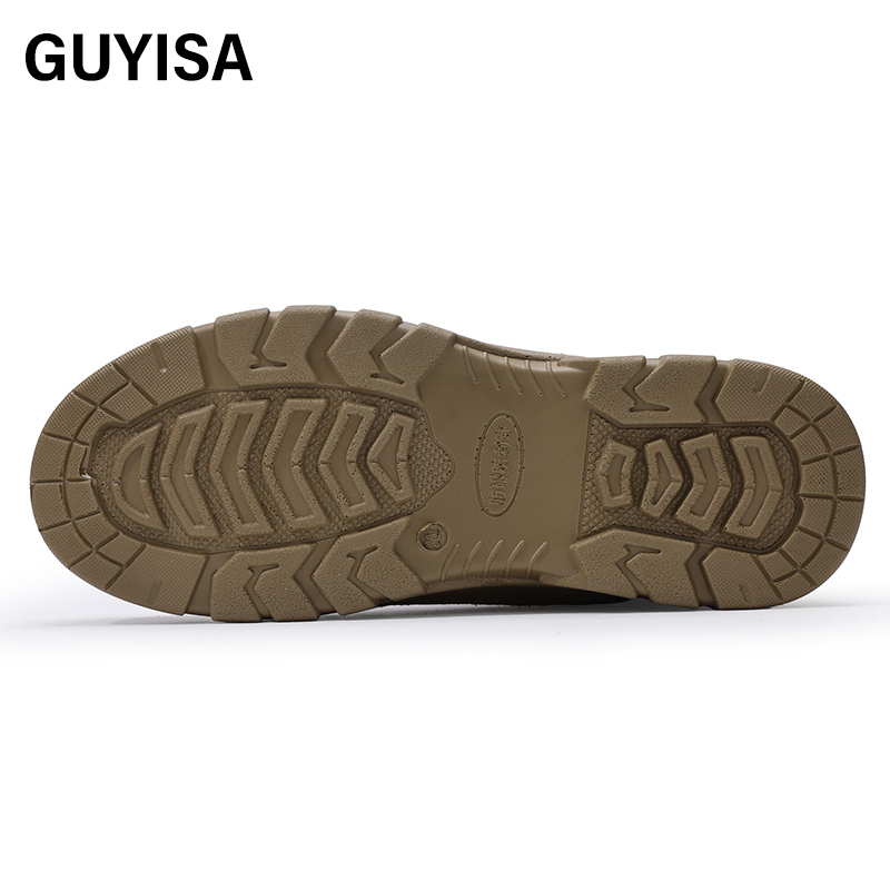 GUYISA  Brown up - to - standard plastic toe cap 10KV insulated anti - smash anti - pierce foot protection shoes
