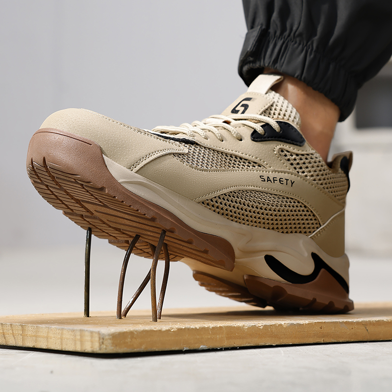 GUYISA  Microfiber khaki new solid MD sole 10KV insulated anti - smash anti - pierce foot protection shoes