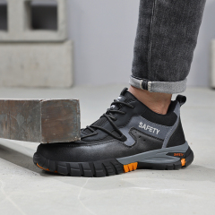 GUYISA Black new European standard steel toe cap rubber sole anti - smash anti - pierce anti - static safety shoes