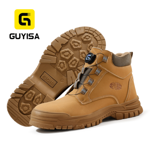 GUYISA New Style Smart Button Fly Woven Fabric Upper European Standard Steel Toe Safety Shoes