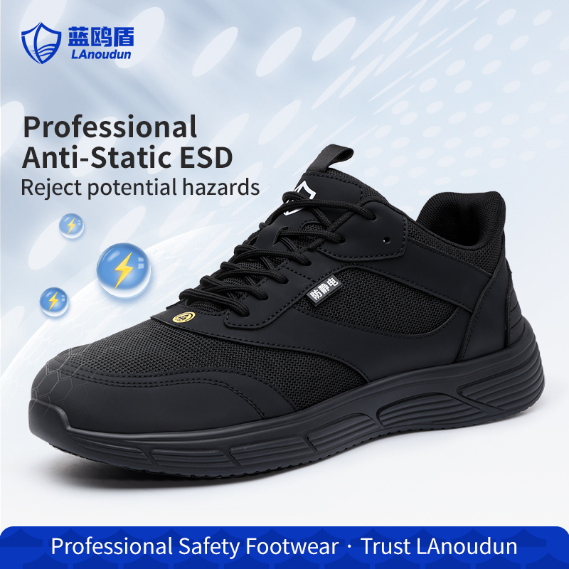 LAnoudun Hiking Series Black Color Safety Shoes Microfiber Upper Anti-static