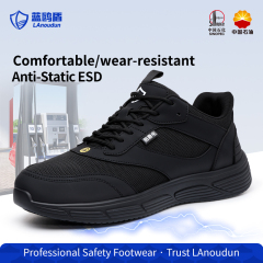 LAnoudun Hiking Series Black Color Safety Shoes Microfiber Upper Anti-static