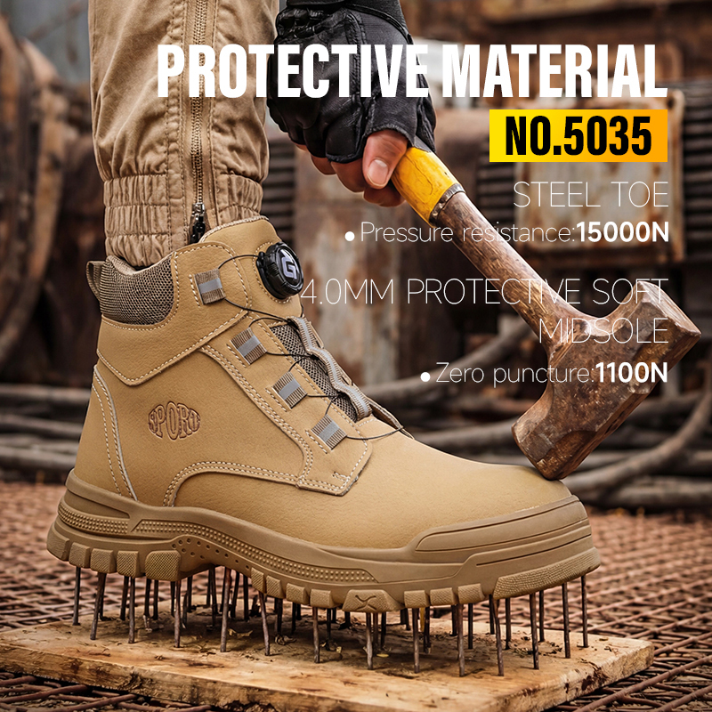 GUYISA New Style Smart Button Fly Woven Fabric Upper European Standard Steel Toe Safety Shoes