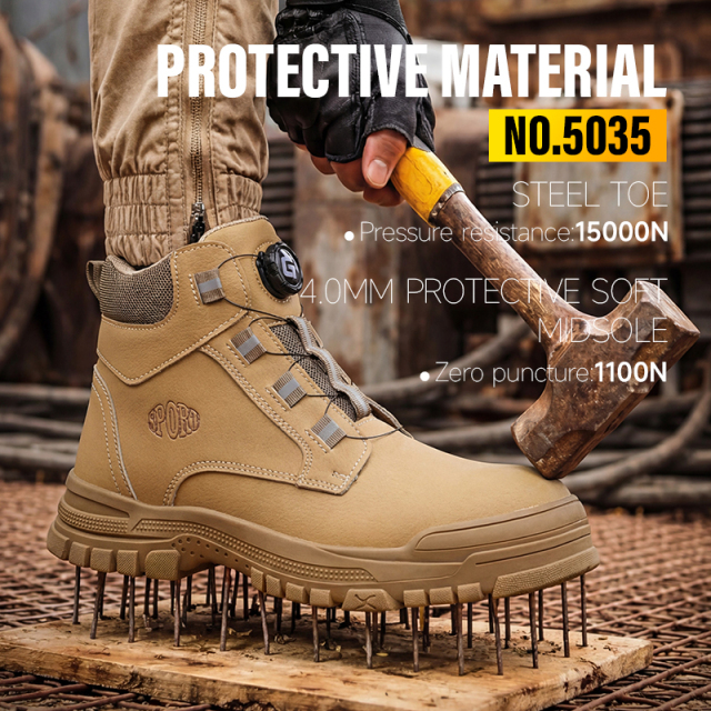 GUYISA New Style Smart Button Fly Woven Fabric Upper European Standard Steel Toe Safety Shoes