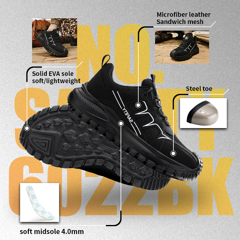GUYISA New Style  Microfiber Upper European Standard Steel Toe Safety Shoes