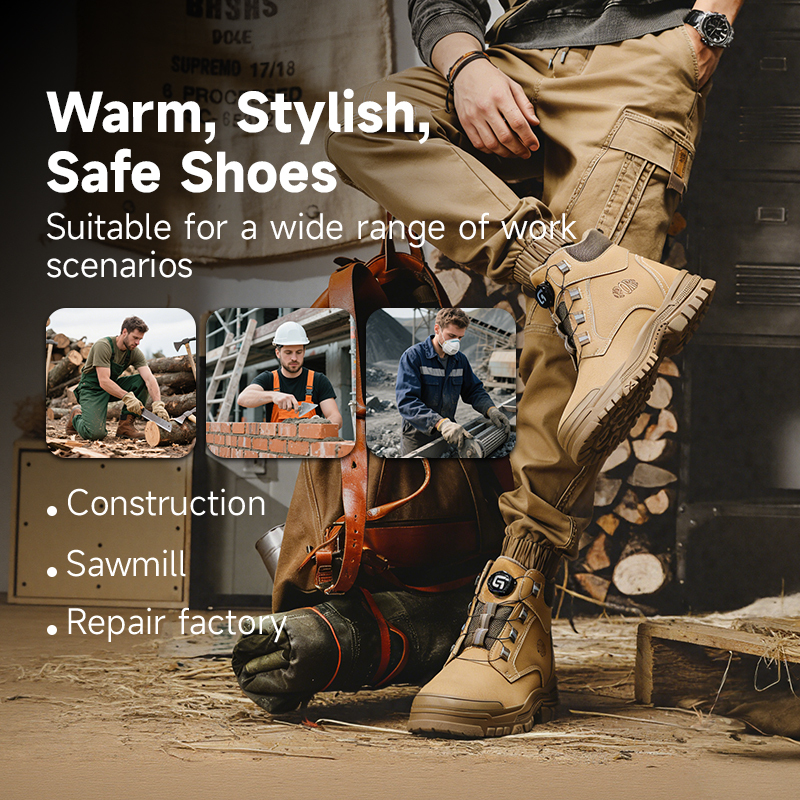 GUYISA New Style Smart Button Fly Woven Fabric Upper European Standard Steel Toe Safety Shoes