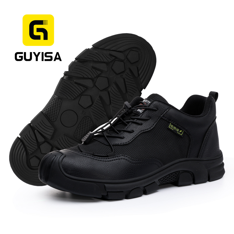 GUYISA 0216KV Black Casual Safety Shoes 10KV Insulated Anti-smash Anti-puncture Work Boots