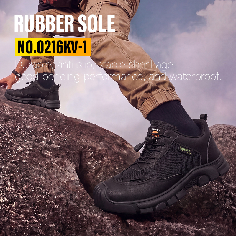 GUYISA 0216KV Black Casual Safety Shoes 10KV Insulated Anti-smash Anti-puncture Work Boots