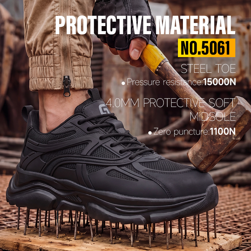 GUYISA 5061 Fashion Casual Safety Shoes Euro Steel Toe Anti-Puncture Industrial Footwear