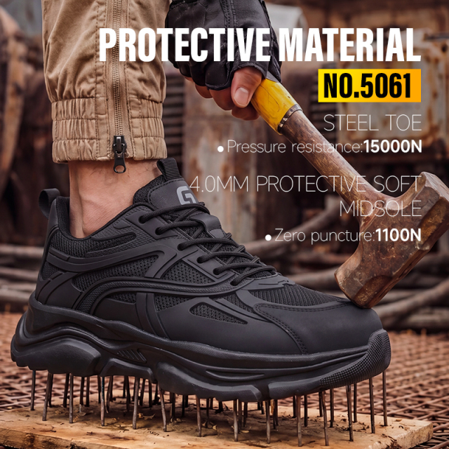 GUYISA 5061 Fashion Casual Safety Shoes Euro Steel Toe Anti-Puncture Industrial Footwear