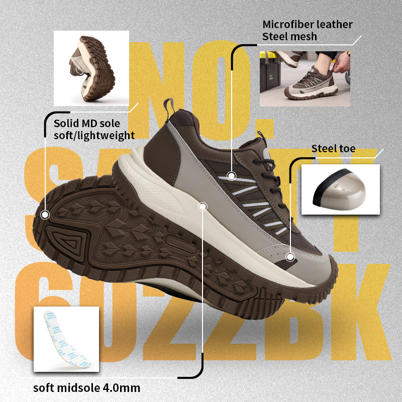 GUYISA 6021 Steel Toe Work Shoes Anti Impact Anti Penetration Casual Safety Footwear
