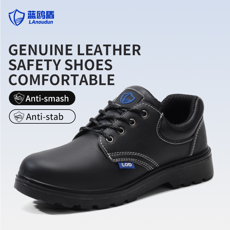 GUYISA  Classic Series D005S Safety Shoes EU Steel Toe Anti-Smash Anti-Puncture Dual Density PU Sole Microfiber Split Leather Work Boots