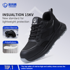 GUYISA  D310Q Casual Style Safety Shoes Anti-Smash Anti-Puncture 15KV Insulation Carbon Fiber Toe MD Sole Microfiber & Steel Wire Fabric Work Shoes