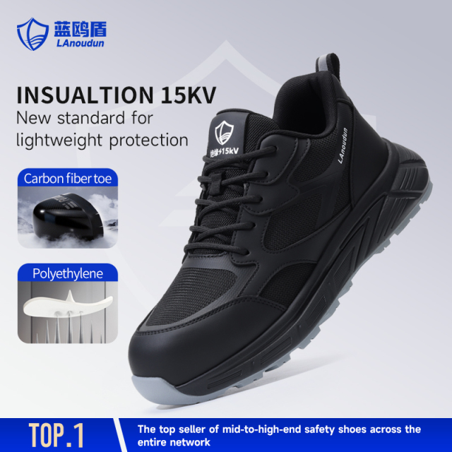 GUYISA  D310Q Casual Style Safety Shoes Anti-Smash Anti-Puncture 15KV Insulation Carbon Fiber Toe MD Sole Microfiber & Steel Wire Fabric Work Shoes