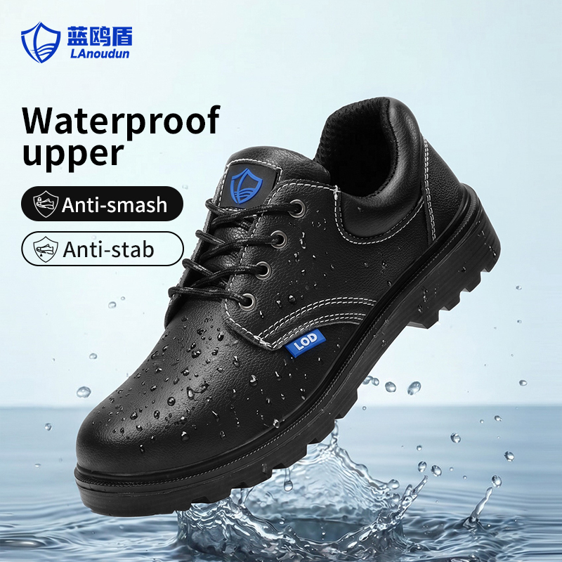 GUYISA  Classic Series D005S Safety Shoes EU Steel Toe Anti-Smash Anti-Puncture Dual Density PU Sole Microfiber Split Leather Work Boots