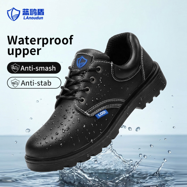 GUYISA  Classic Series D005S Safety Shoes EU Steel Toe Anti-Smash Anti-Puncture Dual Density PU Sole Microfiber Split Leather Work Boots