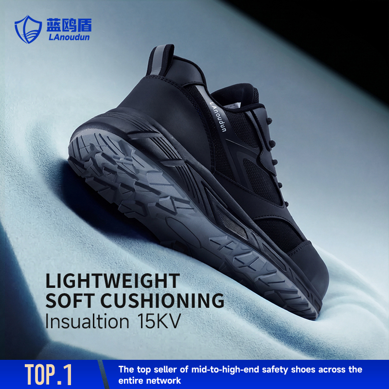 GUYISA  D310Q Casual Style Safety Shoes Anti-Smash Anti-Puncture 15KV Insulation Carbon Fiber Toe MD Sole Microfiber & Steel Wire Fabric Work Shoes
