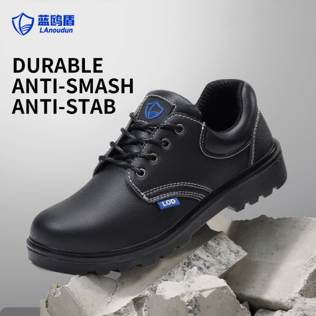 GUYISA  Classic Series D005S Safety Shoes EU Steel Toe Anti-Smash Anti-Puncture Dual Density PU Sole Microfiber Split Leather Work Boots