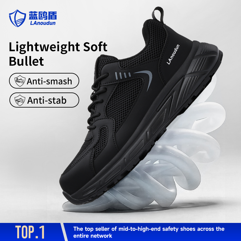 GUYISA D325 Casual Series Safety Shoes Anti-Smash Anti-Puncture EU Standard Steel Toe MD Sole Microfiber & Sandwich Mesh Upper Work Shoes