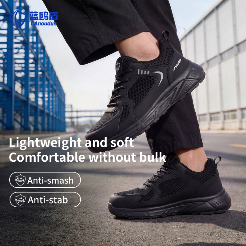GUYISA D325 Casual Series Safety Shoes Anti-Smash Anti-Puncture EU Standard Steel Toe MD Sole Microfiber & Sandwich Mesh Upper Work Shoes