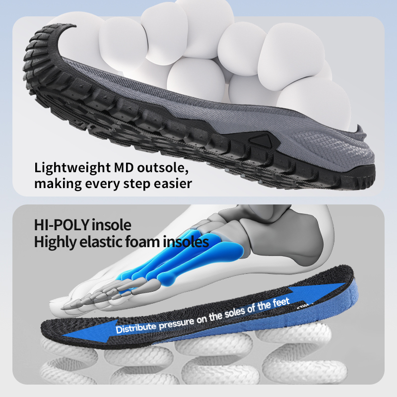 GUYISA  D320T Casual Series Safety Shoes Anti-Smash Anti-Puncture EU Standard Steel Toe Cap MD Sole Microfiber & Flyknit Mesh Upper Work Shoes