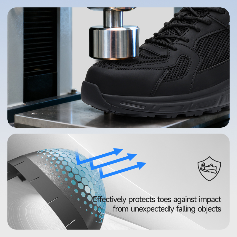 GUYISA D325 Casual Series Safety Shoes Anti-Smash Anti-Puncture EU Standard Steel Toe MD Sole Microfiber & Sandwich Mesh Upper Work Shoes