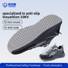 LAnoudun D210Q Casual Safety Shoes, Carbon Fiber Toe Anti-smash Anti-puncture, 10KV Insulated, SRC Non-slip, MD Sole, Microfiber & 3D Mesh Work Shoes