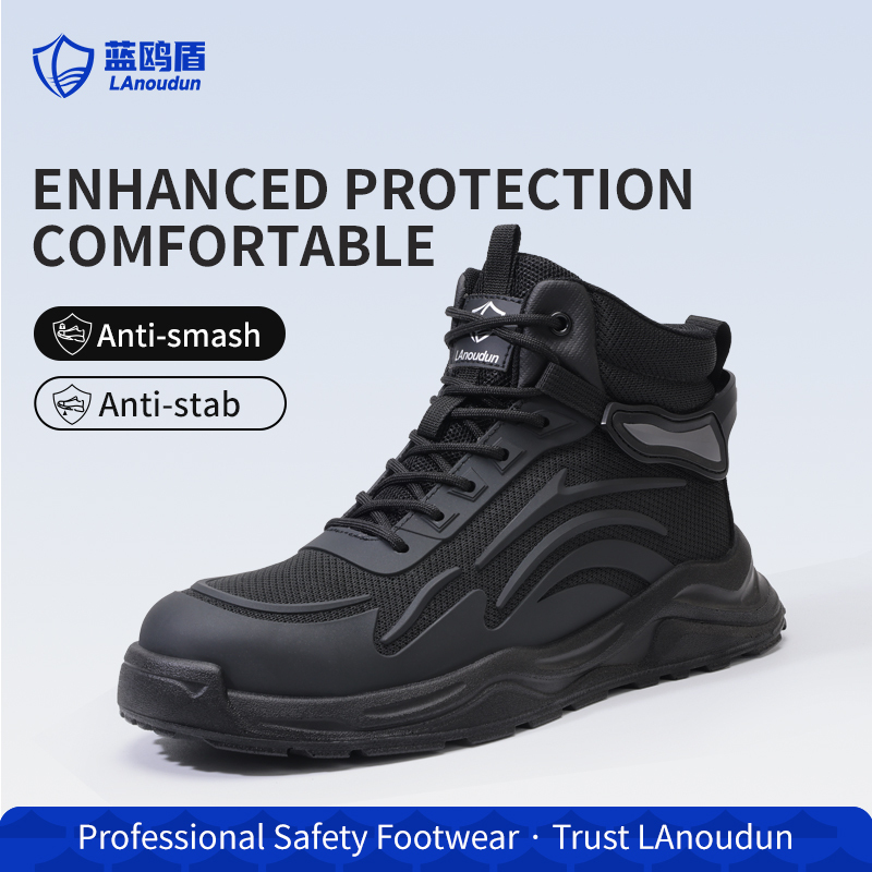 LAoudun DL211G Sport Series Safety Shoes, EN Steel Toe, Anti-Puncture, Solid Dual-Density PU Outsole, Fly Knit & TPU Upper