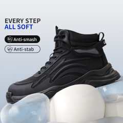 LAoudun DL211G Sport Series Safety Shoes, EN Steel Toe, Anti-Puncture, Solid Dual-Density PU Outsole, Fly Knit & TPU Upper