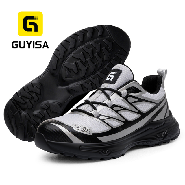 GUYISA  6065 Sport Series Safety Shoes, EN Standard Steel Toe, Anti-Puncture, Rubber-Plastic Outsole, Grid Mesh Upper