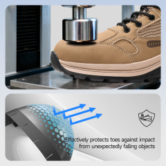 LAoudun D2291BN Work Series Safety Shoes, EN Standard Steel Toe, Anti-Puncture, Rubber Outsole, Microfiber & Sandwich Mesh Upper