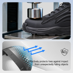 LAoudun DL211G Sport Series Safety Shoes, EN Steel Toe, Anti-Puncture, Solid Dual-Density PU Outsole, Fly Knit & TPU Upper