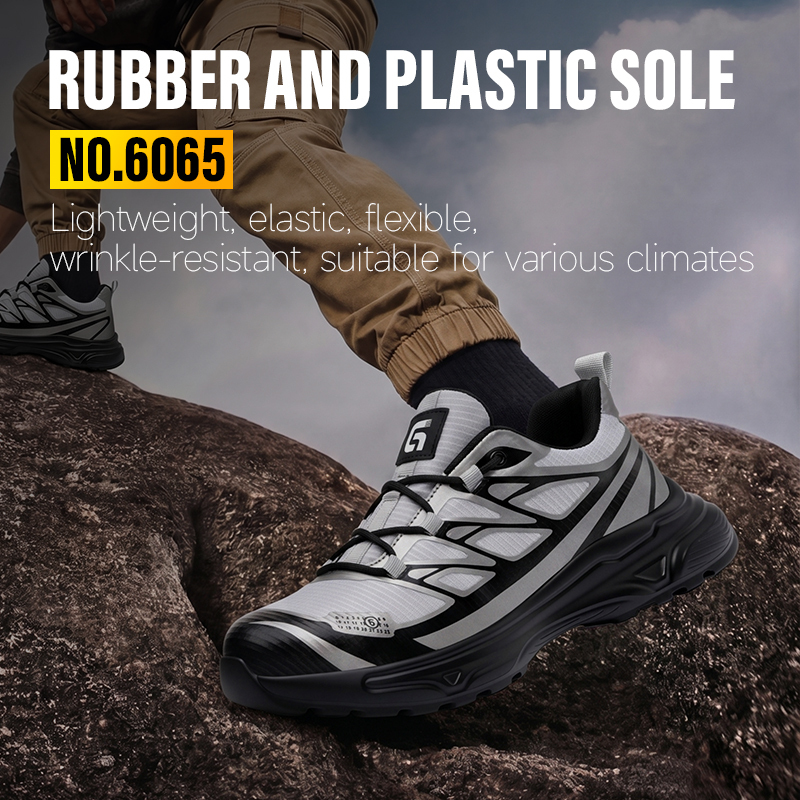 GUYISA  6065 Sport Series Safety Shoes, EN Standard Steel Toe, Anti-Puncture, Rubber-Plastic Outsole, Grid Mesh Upper