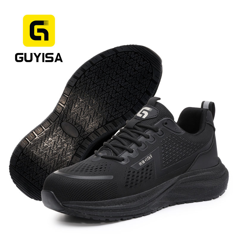 GUYISA 6062KV Sport Safety Shoes | 15KV Insulation, Anti-smash & Anti-puncture, Fly Woven & Microfiber Upper, MD Outsole