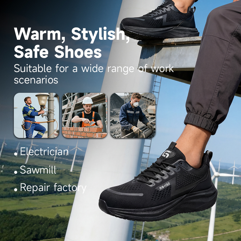 GUYISA 6062KV Sport Safety Shoes | 15KV Insulation, Anti-smash & Anti-puncture, Fly Woven & Microfiber Upper, MD Outsole