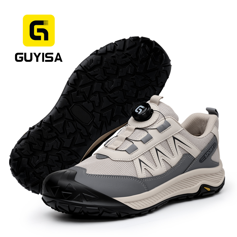 GUYISA 6070 Hiking Safety Shoes, Anti-Smash & Anti-Puncture, EU Standard Steel Toe Cap, Rubber Outsole