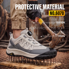 GUYISA 6070 Hiking Safety Shoes, Anti-Smash & Anti-Puncture, EU Standard Steel Toe Cap, Rubber Outsole