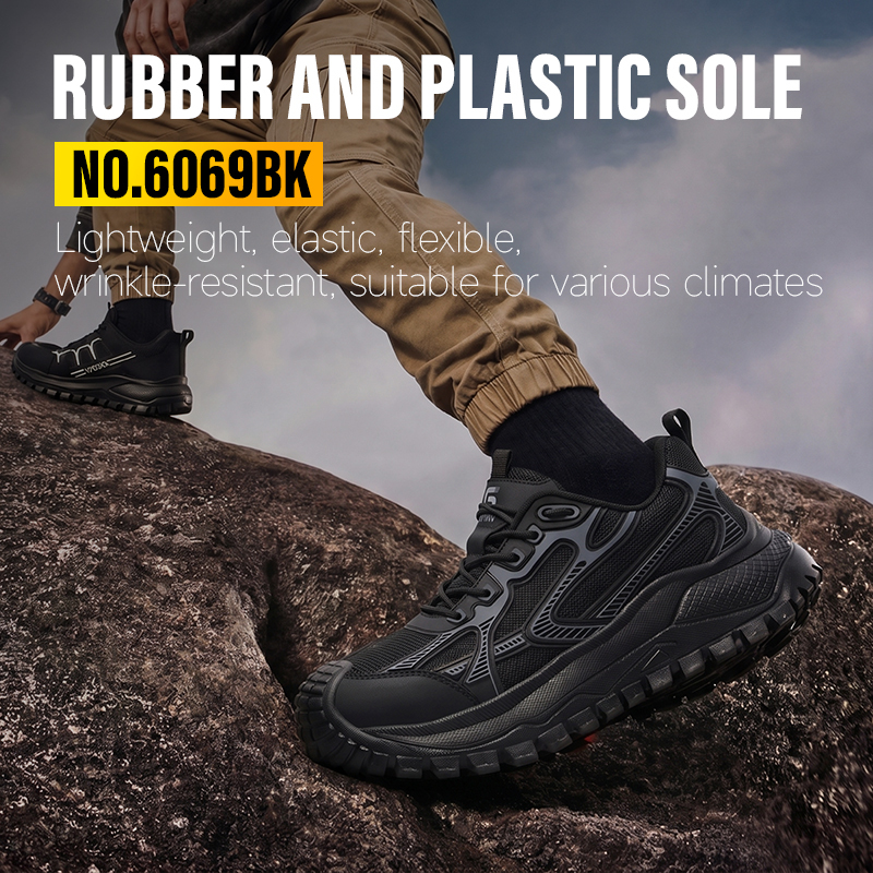 GUYISA 6069BK Dad Style Safety Shoes, 10KV Insulated, Anti-smash & Anti-puncture, EU Standard Plastic Toe Cap