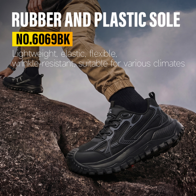 GUYISA 6069BK Dad Style Safety Shoes, 10KV Insulated, Anti-smash & Anti-puncture, EU Standard Plastic Toe Cap