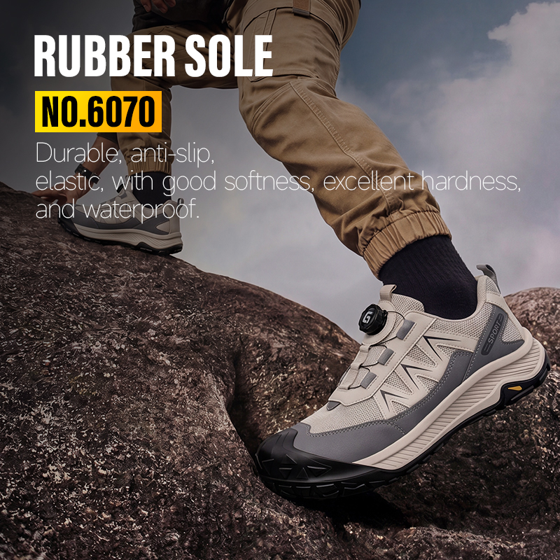 GUYISA 6070 Hiking Safety Shoes, Anti-Smash & Anti-Puncture, EU Standard Steel Toe Cap, Rubber Outsole