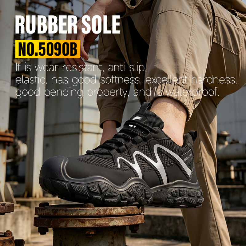GUYISA 5090B Leisure Series 10KV Insulated Safety Shoes, Toe-cap Free & Midsole Free Work Shoes with Microfiber Upper and Steel Wire Cloth, Rubber Outsole