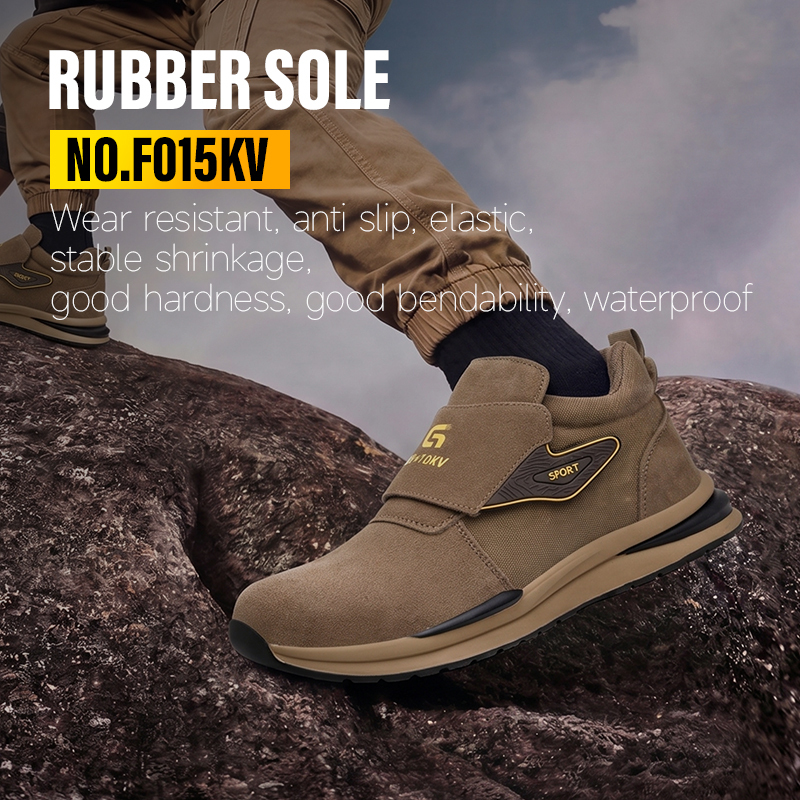 GUYISA F015KV Welding Series 10KV Insulated Anti-smash Anti-puncture Safety Shoes, European Standard Plastic Toe Cap Shoes with Suede Leather Upper and Rubber Outsole