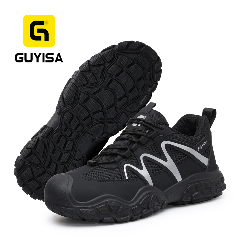GUYISA 5090B Leisure Series 10KV Insulated Safety Shoes, Toe-cap Free & Midsole Free Work Shoes with Microfiber Upper and Steel Wire Cloth, Rubber Outsole