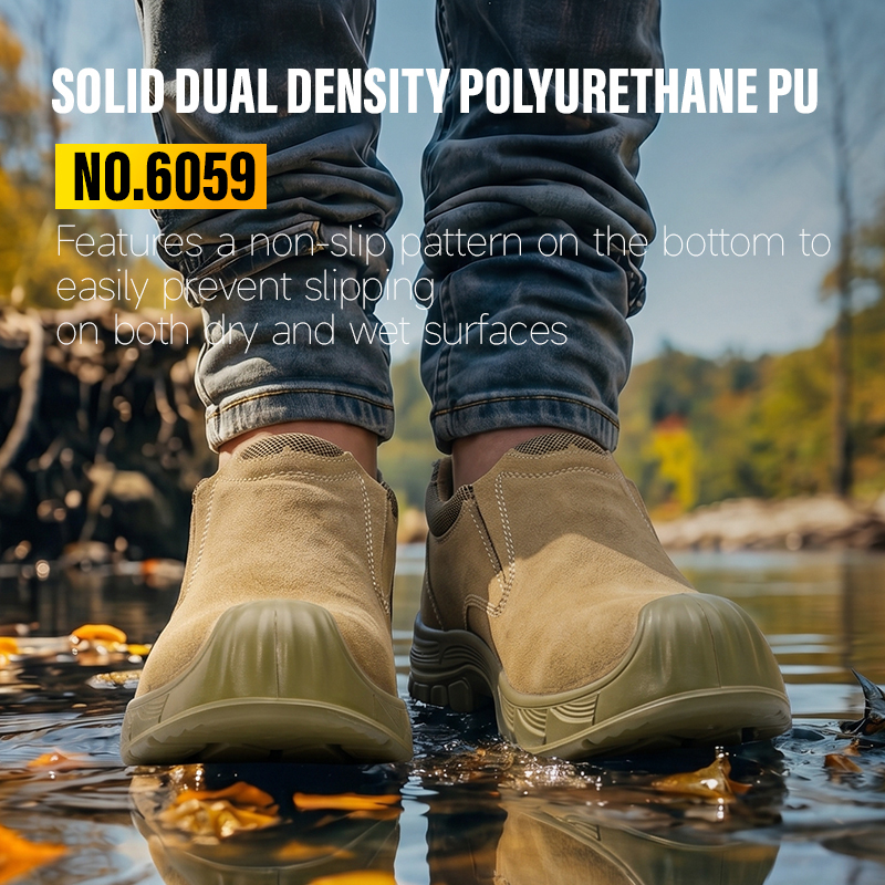 GUYISA 5059 Hiking Safety Shoes, Steel Toe Puncture-Proof Midsole, Rubber Outsole, Microfiber & Steel Wire Mesh Upper