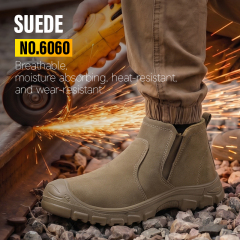 GUYISA 6060 Welding Safety Shoes, EU Steel Toe, Puncture-Proof, Solid Dual-Density PU Sole, Suede Leather Upper