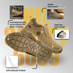 GUYISA 5059 Hiking Safety Shoes, Steel Toe Puncture-Proof Midsole, Rubber Outsole, Microfiber & Steel Wire Mesh Upper