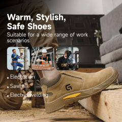 GUYISA 5059 Hiking Safety Shoes, Steel Toe Puncture-Proof Midsole, Rubber Outsole, Microfiber & Steel Wire Mesh Upper